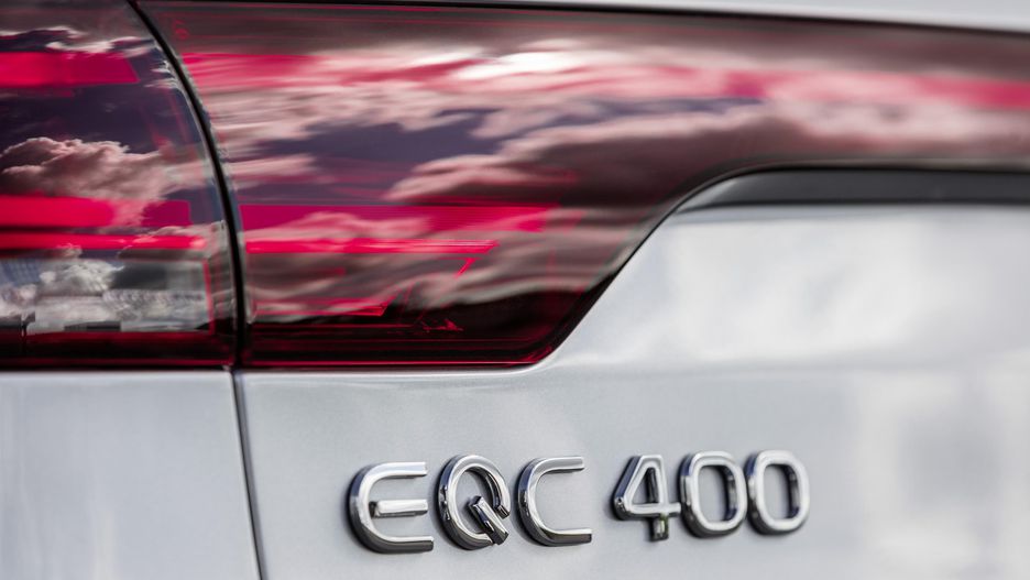 EQC400 badge on rear end door