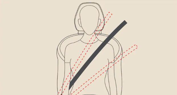 Correct Seat Belt Position on shoulder
